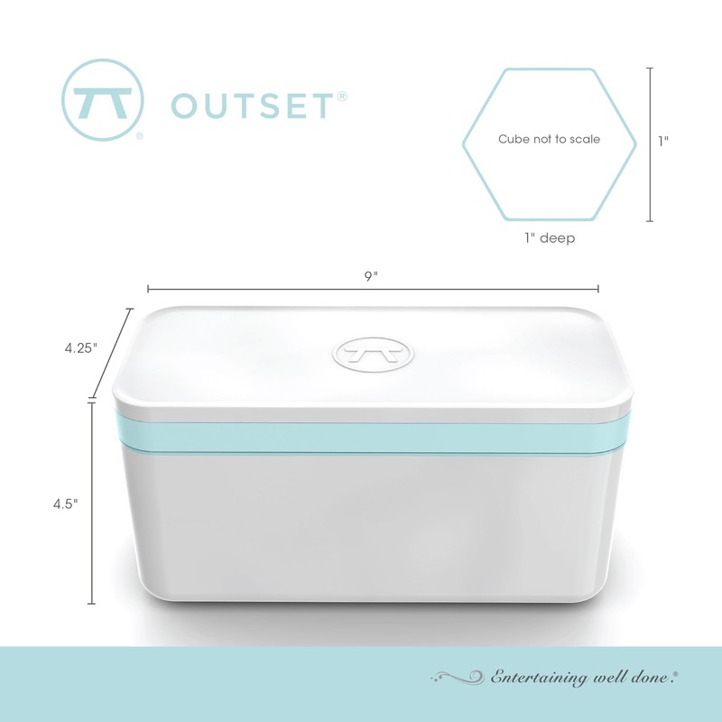 Outset Hexagon Silicone Ice Cube Tray and Storage Bucket, 29