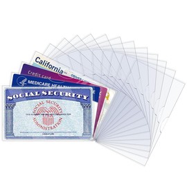 10 Pack Social Security Card Protector Sleeves, New Medicare Card Protector Sleeve, Credit Card Holder. 31 Mil Soft Clear Card Sleeves for Waterproof Social Security Card and Credit Card Protection.:_16
