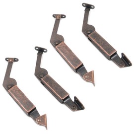 Tulead Iron Lid Hinges - Spring Lid Support Cabinet Hinges Box Support Set of 2 (Left+Right) with Mounting Screws