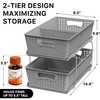 Simple Houseware 2 Tier Bathroom Organizer Tray Pull-Out Sliding Drawer,