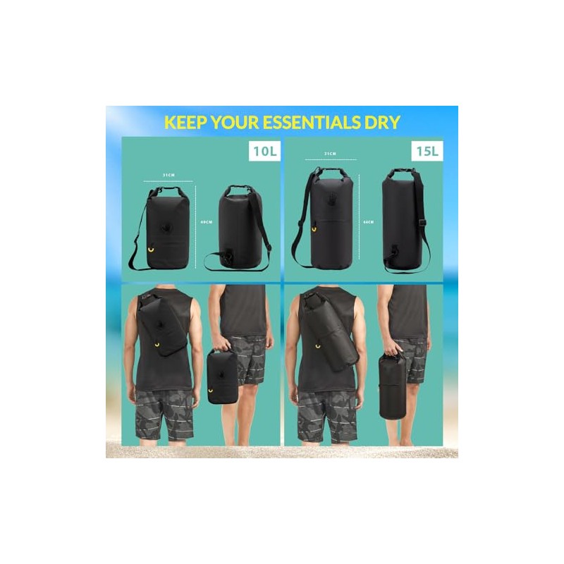 BODY GLOVE - Bolsa seca impermeable con bolsillo frontal con