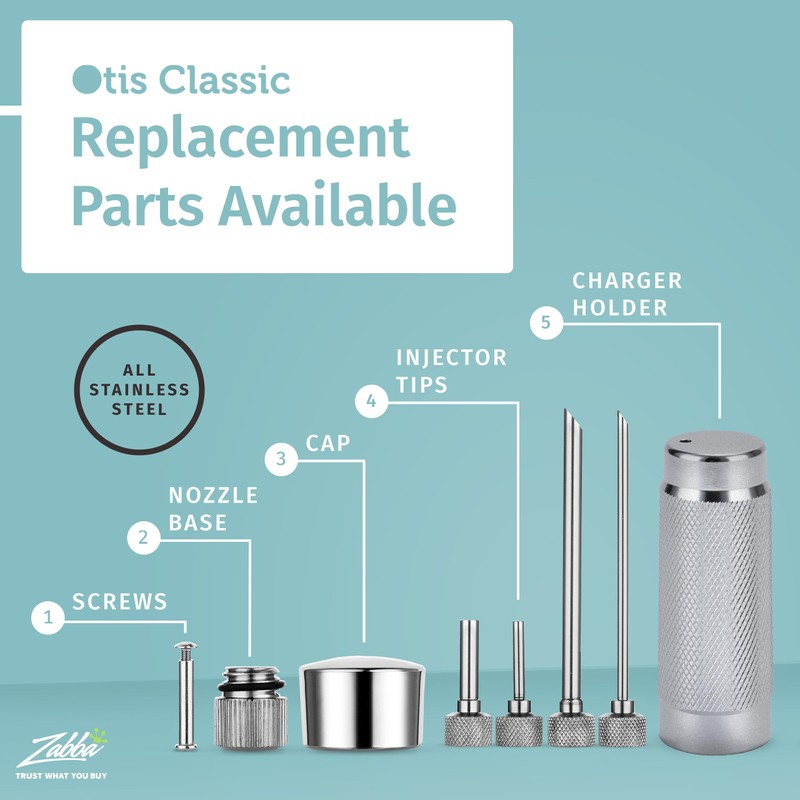 Otis Classic 304 Stainless Steel Whipped Cream Dispenser, 500ml w/