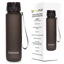 Brimma Premium Sports Water Bottle with Leak Proof Flip Top Lid - Eco Friendly & BPA Free Tritan Plastic - Must Have for The Gym, Yoga, Running, Outdoors, Cycling, and Camping