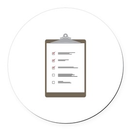 CafePress Checklist Pad 5.5" Round Car Magnet Magnetic Bumper Display