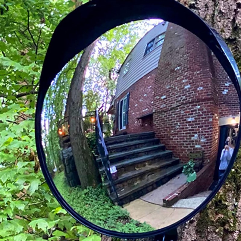 KOBSAINF 12 Inch Convex Mirror Outdoor with Adjustable Wall Fixing