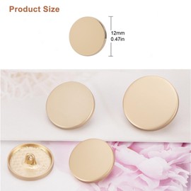 ZENGLU 10 pcs 0.5 inch/12 mm Hand-Stitched Gold Coloured Metal Buttons Additional Buttons Suitable for Suits, Jackets, Coats, Shirts and Jeans