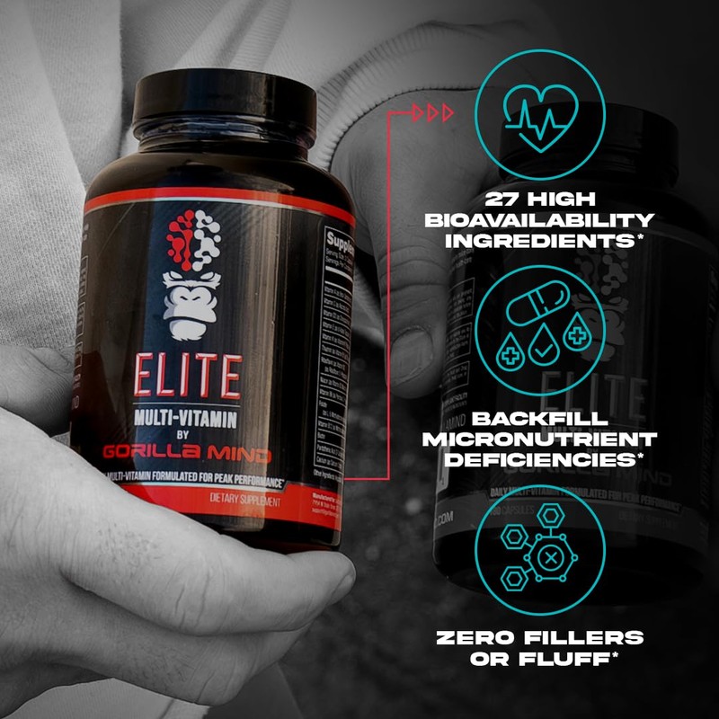 Gorilla Mind Elite Multi-Vitamin (180 Capsules) – Daily Multivitamin Formulated