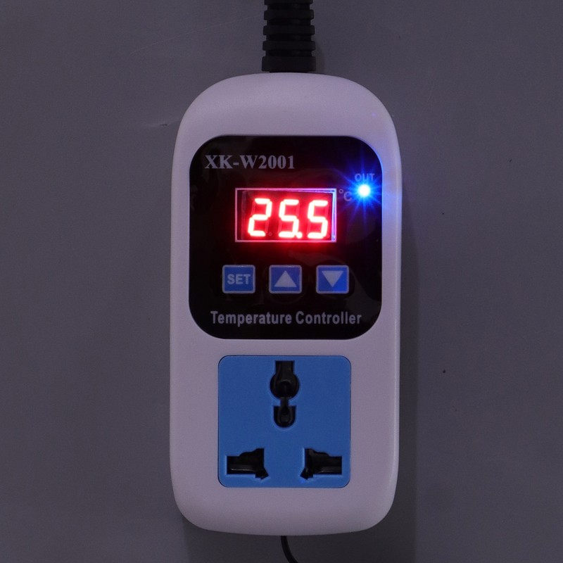 Temperature Controller Automatic Adjustable Digital Display Electronic Socket Thermostat for