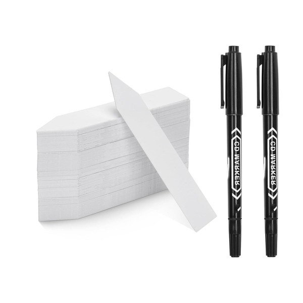Plant Signs Set, 200 Pieces, White, 10 x 2 cm,