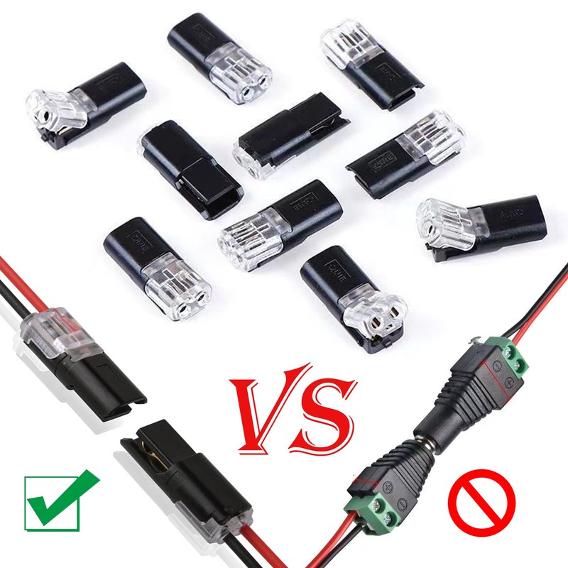 Car Cable Connector, 2-pin, 12 pieces, pluggable cable connection, 18-22AWG