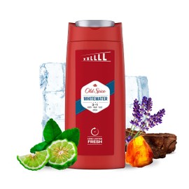 Old Spice Whitewater 3-in-1 Shower Gel & Shampoo for Men (675 ml), Body Hair Facial Cleansing Men, Long Lasting Fresh, Lemon, Sandalwood and Sea Air