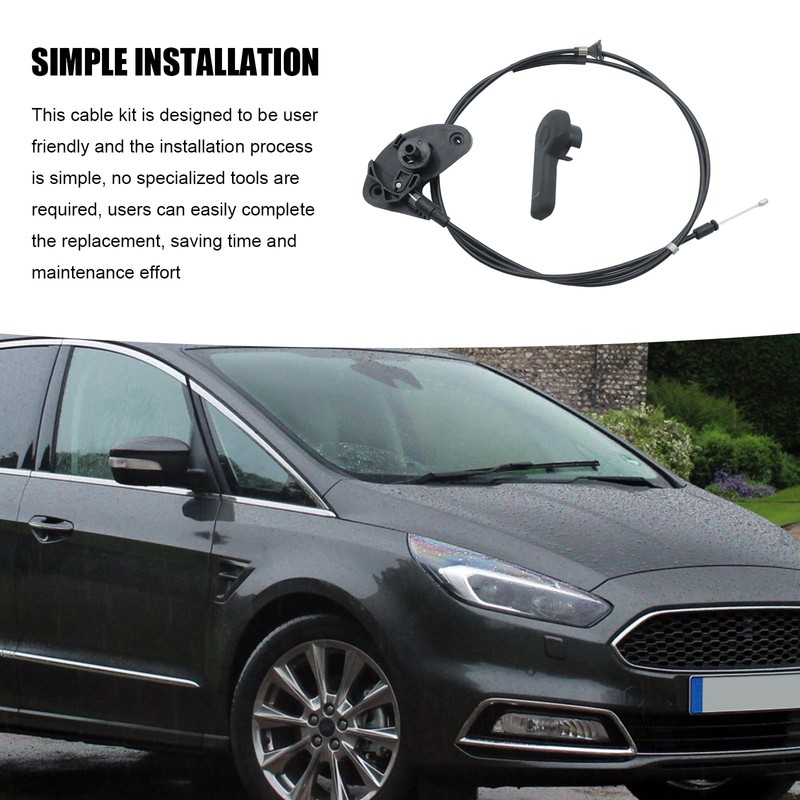 Newnessai CV6Z-16916-A Hood Release Cable Kit, Replacement for Ford Focus