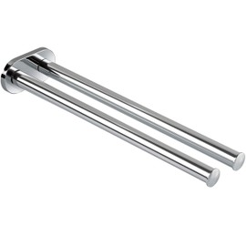 Gedotec Extendable Towel Rail 2 Arms Chrome-Plated Polished Tea Towel Holder Length 325-565 mm Metal Bath Towel Holder for Wall Mounting Bathroom Towel Rail