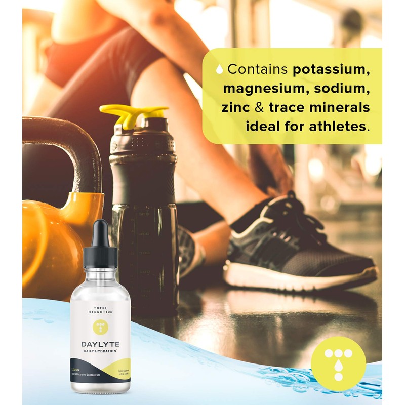 Daylyte Electrolyte Drops, Lemon, Sugar Free Daily Hydration Supplement with