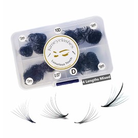 1000 Premade volume fans Mixed 4 lengths 9-12 | 11-14 | 13-16 CC, D Curl Wispy Handmade eyelash extensions supplies Russian volume lash promade fan 4D 5D 6D 10D (13mm - 16mm, 10D - 0.07 - CC)