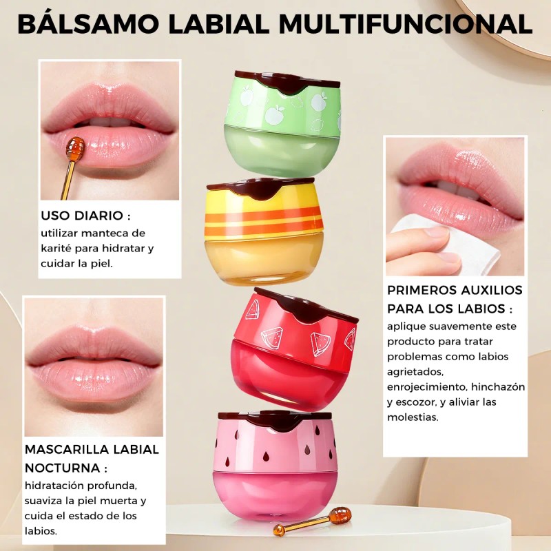 4 Pcs Bee Lip Balm Lip Mask Honey Pot,hidratante Y
