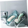 NOLITOY 4pcs Cup Soap Holder Self-draining Leaf-Shaped Soap Dish Transparent