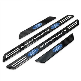 iPick Image for Ford Super-Duty Real Carbon Fiber 4 Pcs Universal Door Sill Step Protector Guard Decal Plates Guard