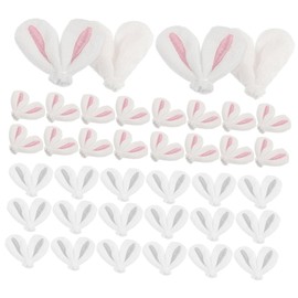 VICASKY 40pcs Diy Bunny Ear Hairpin Making Materials Adorable Rabbit Ear Charms for Craft Hair Clips for Easter Celebrations and Unique Hairstyling