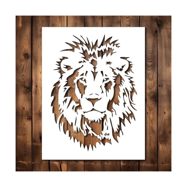 Lion Stencil Template - Reusable Lion Head Forrest Animal Decorative