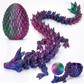 HIMS 3D Printed Dragon Eggs with Dragon Inside, Dragon Egg Movable Crystal Dragon Toy, Surprise Easter Dragon Eggs, Home Decor