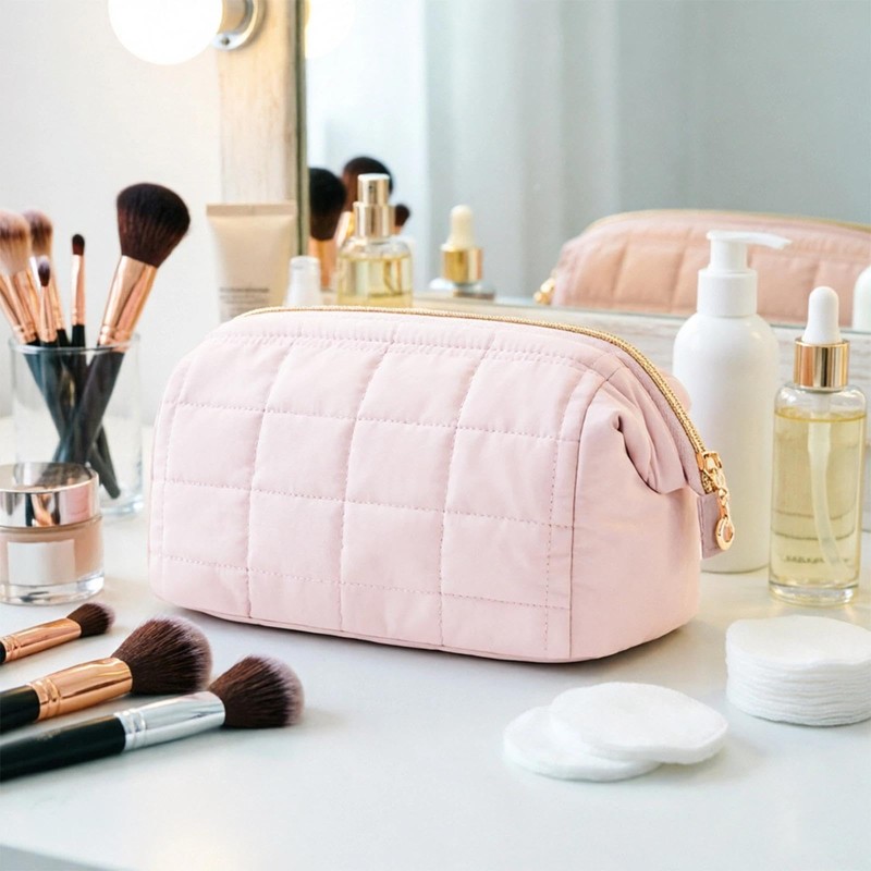 LWLWA Porta Trucchi, Makeup Bag Organizzatore Scompartimenti, Rosa