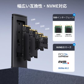 UGREEN M.2 SSD External Case, M.2 NVME/PCIE SSD Case, USB C 3.2 Gen 2 Connection, UASP Compatible, 10 Gbps High Speed Transfer Rate, Aluminum System, Supports 8TB Capacity, M.2 NVMe to USB