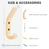 UBTKEY 6 Pack Wooden Coat Hooks Wall Hooks for Hanging,