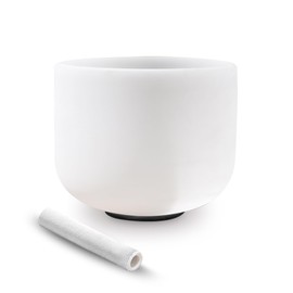 Ryan Dvan 432Hz 7Inch A Note Crystal Singing Bowl for Healing Mindfulness Meditation Yoga Sound Baths with Case Mallet Suede Striker