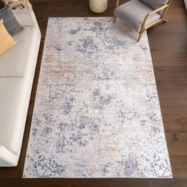 nuLOOM 8' Square Splashguard Machine Washable Area Rug with Waterproof Spill Proof Surface, Non Slip Backing and Stain Resistant for Living Room, Bedroom, Kitchen, Dining Room, Makenzie Ivory