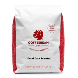 Coffee Bean Direct Decaf Dark Sumatra, Whole Bean Coffee, 5-Pound Bag
