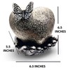 5MOONSUN5 Chrome Cremation Heart Urn with Butterfly for Ashes with