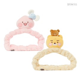 Kakao Friends Ryan Apeach Goods 2-Piece Set Daily 3D Face Wash Band 22x13.5cm / 라이언 어피치 굿즈 2종세트 데일리 입체 세안밴드 22x13.5cm