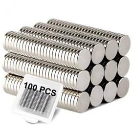 DIYMAG 100Pcs Refrigerator Magnets, Small Round Disc Magnets for Crafts, Premium Brushed Nickel Tiny Fridge Magnets, Office Magnets, and Whiteboard Magnets