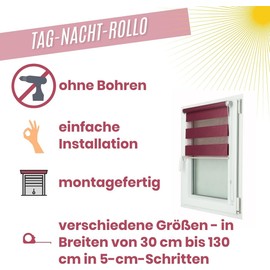 Fenster DEKOR - Roller Blinds for Windows Bleach Pink - Klemmfix Roller Blind No Drilling 120 x 60 cm - Double Roller Blind with a Wide Range of Sizes and Colours - Opaque Roller Blinds, Easy to