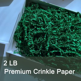 2 LB Dark Green Crinkle Paper Filler Shred Easter Grass