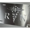 Engraved Silver On Silver RN Nurse Car Tag Diamond Etched