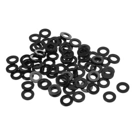 TOP-VIGOR 80Pcs Black Nylon Flat Washers, M6 x 12mm x 1.5mm Insulating Round Seal Spacer Tap Sealing O Ring Gasket for Faucet Pipe Water Hose
