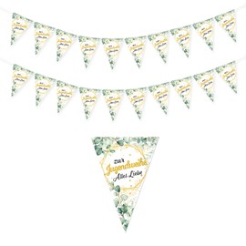 2 Stück Jugendweihe Wimpelkette, Jugendweihe Deko, Girlande Jugendweihe Hängedeko, Jugendweihe Endlich Erwachsen Hängedeko Dreieckig Flagge für Jugendweihefeier von Mädchen und Jungen