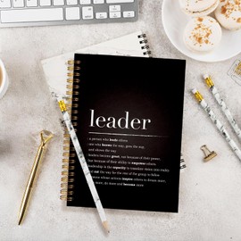 MOFUYU Leadership Journal Notebook – Manager Notebook for Work, Meeting Notes Journal, Leadership Gifts for Women & Men, Thank You Office Supplies for Boss Mentor Supervisor, Hardcover Spiral 5.5x8.3