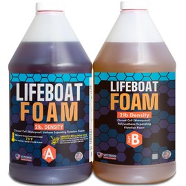 Lifeboat Urethane Pour Foam - 2lb Density - 1 Gallon Kit 2-Part Closed Cell Rigid Pour Foam - Fast-Acting Formula - Great for Boat Buoyancy, Flotation, Filling, Soundproofing, & Insulation