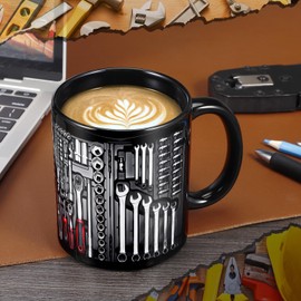 POEKLSYNM Mechanic Coffee Cup, Toolbox Set Car Mechanic, Handyman Wrench, Tools, Dad, Husband Gift, Men'S Gift | 11 Ounce Ceramic Cup Tea