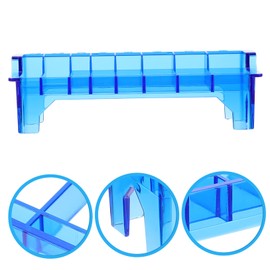 Healeved Transparent Blue Hair Clipper Guide Comb Organizer Box Compact Portable Hair Tools Storage Container for Salon and Household Plastic Hairdressing Tool Holder