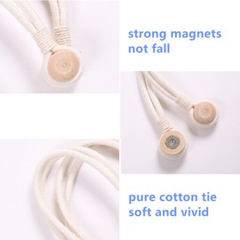 Moraphee 2Pcs Curtain Flower Tiebacks Rope for Kids Room Pure Cotton Holdbacks Window Curtain Length 55cm-pink heart