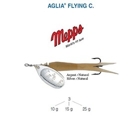 MEPPS Aglia Flying C 10g 15g 25g 5 Colors Trout Salmon Brochet Bar (Natural Silver, 15g)