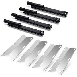 Piezas de parrilla para Jenn-Air 720-0062-LP 720-0164 720-0165 720-0061-LP 720-0099-NG, paquete de 4 placas de calor y quemadores de hierro fundido de repuesto para modelos de parrilla de gas Jennair Jenn Air 720-0062