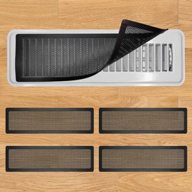 Floor Register Vent Cover, 2"x12" Magnetic Air Vent Screen Mesh Covers for Home Floor/Wall/Ceiling Registers Air Vent Filters, Black (4 Packs)