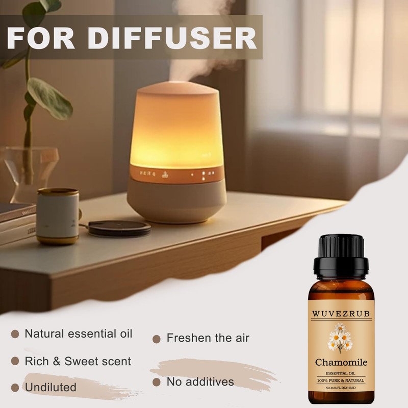 Wuvezrub Chamomile Essential Oil 10ML - 100% Pure and Natural