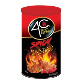 4C Premium Spicy Bread Crumbs, Spicy Panko Plain 1 Pack, Flavorful Crispy Crunchy, Value Pack (8 Ounce)