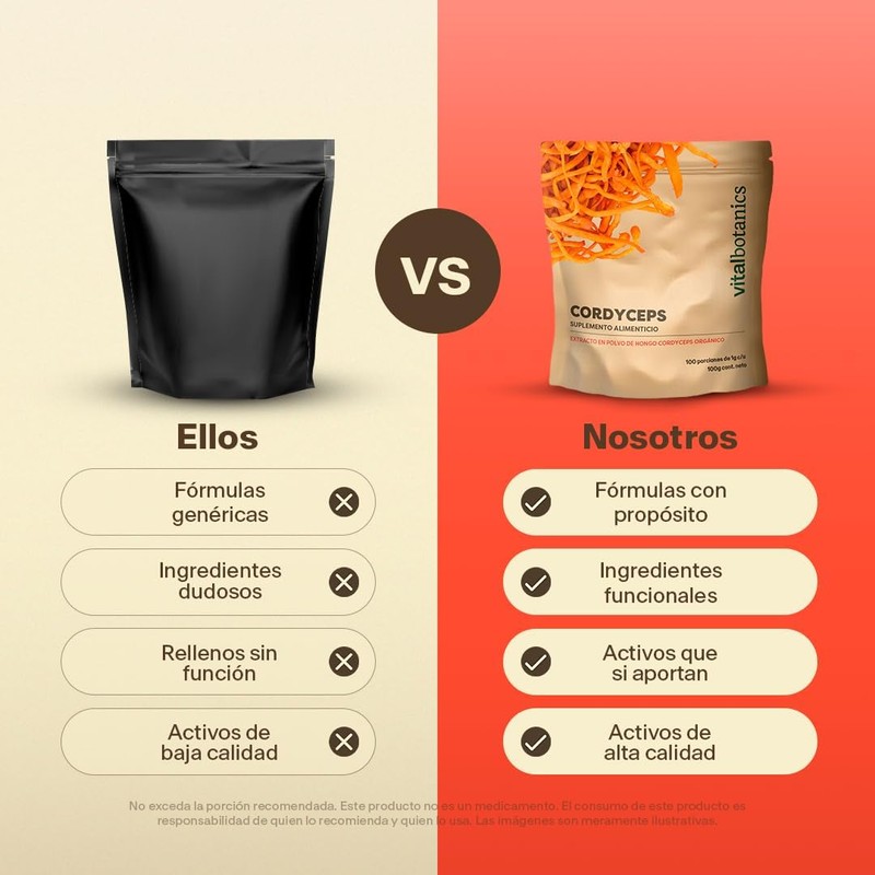 Vital Botanics Extracto de Hongo Cordyceps Orgánico en Polvo